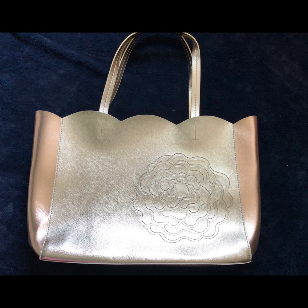 NWT White Diamonds by Elizabeth Taylor Gold Tote